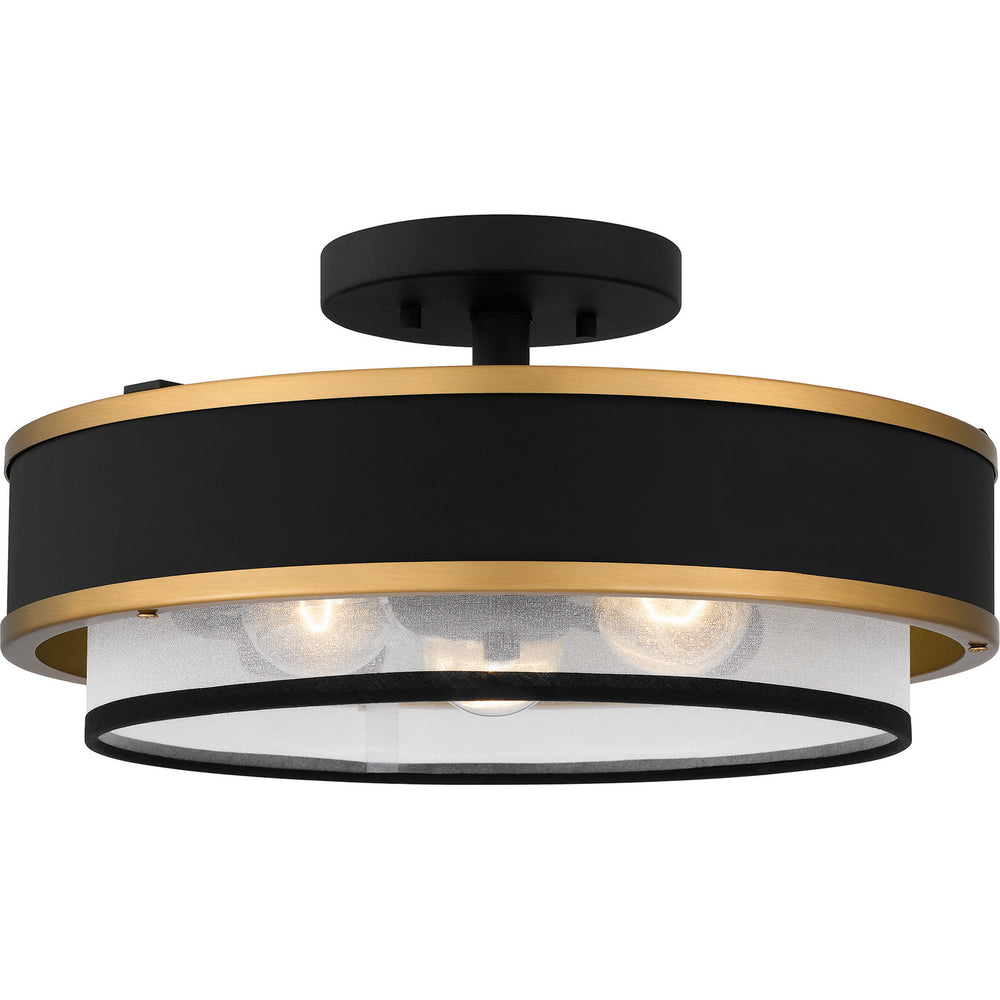 Quoizel - Three Light Semi Flush Mount - Quoizel Semi-Flush Mount - Earth Black- Union Lighting Luminaires Decor