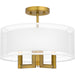 Quoizel - Three Light Semi Flush Mount - Quoizel Semi-Flush Mount - Aged Brass- Union Lighting Luminaires Decor