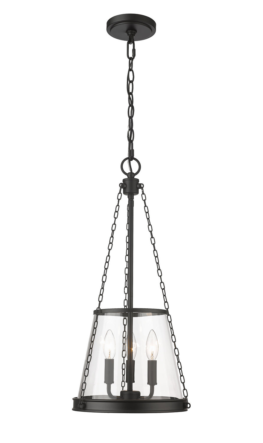 Z-Lite Canada - Three Light Pendant - Prescott - Matte Black- Union Lighting Luminaires Decor