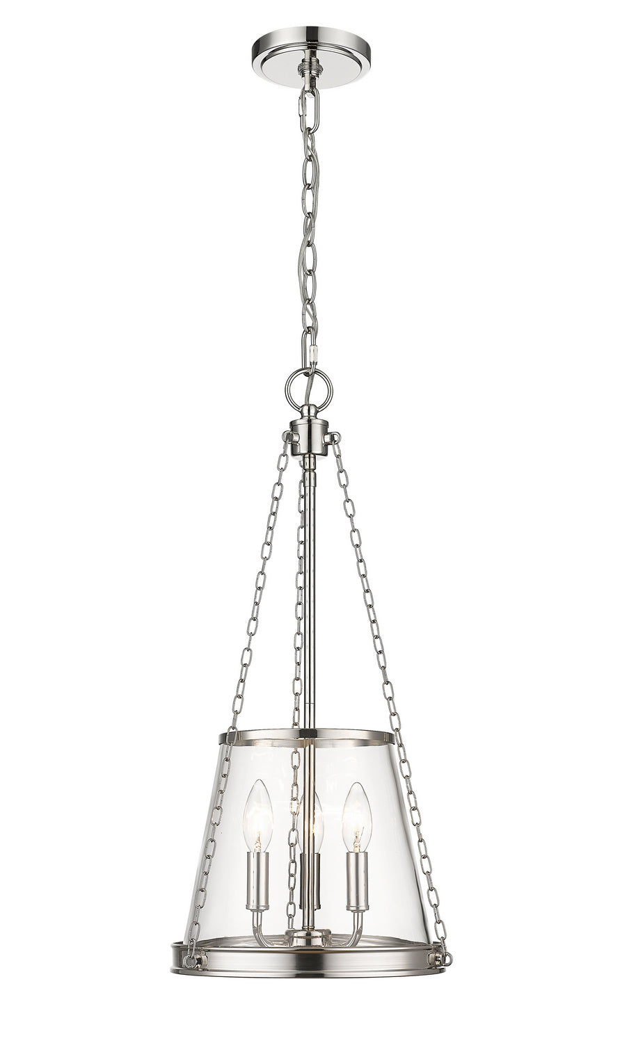 Z-Lite Canada - Three Light Pendant - Prescott - Polished Nickel- Union Lighting Luminaires Decor