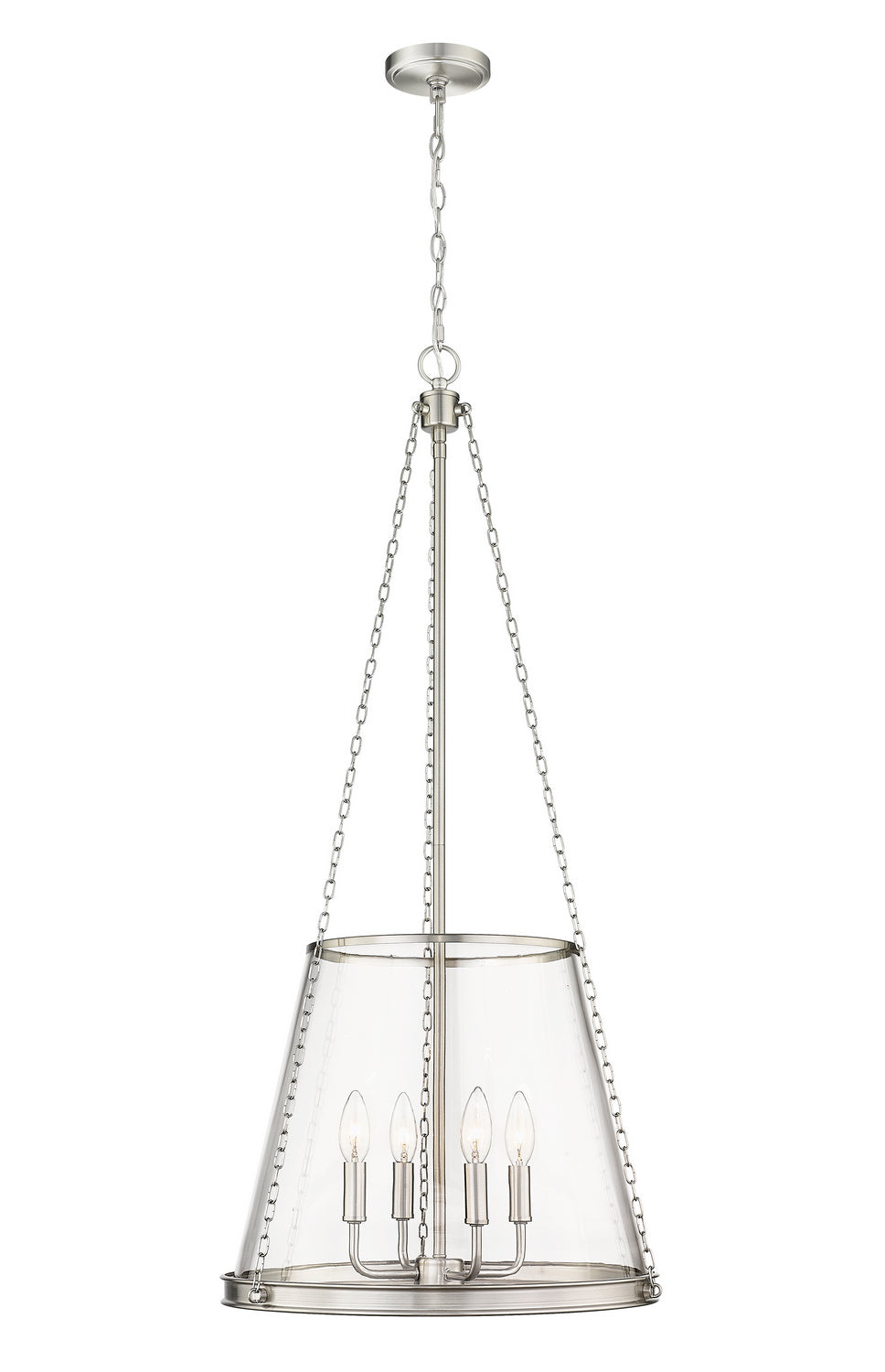Z-Lite Canada - Four Light Pendant - Prescott - Brushed Nickel- Union Lighting Luminaires Decor