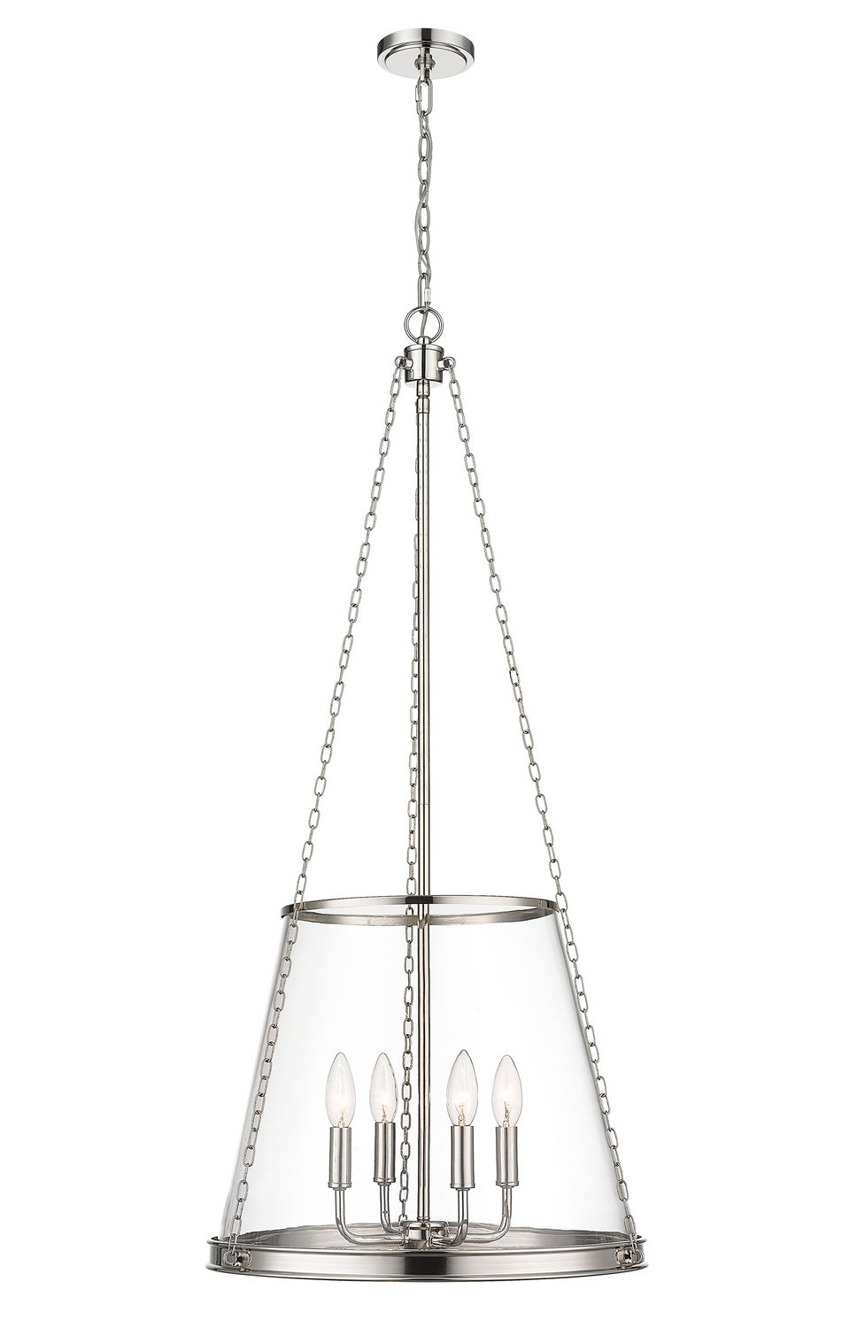 Z-Lite Canada - Four Light Pendant - Prescott - Polished Nickel- Union Lighting Luminaires Decor