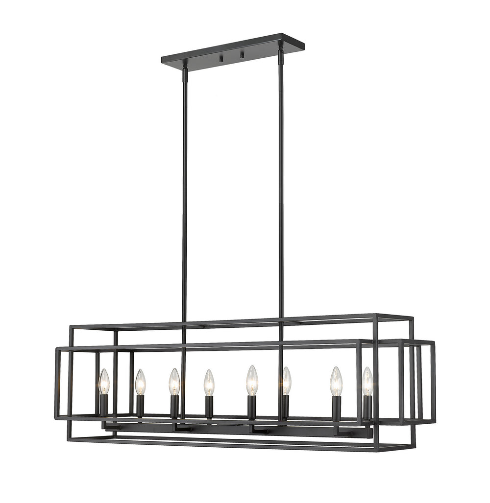Z-Lite Canada - Eight Light Linear Chandelier - Titania - Matte Black- Union Lighting Luminaires Decor