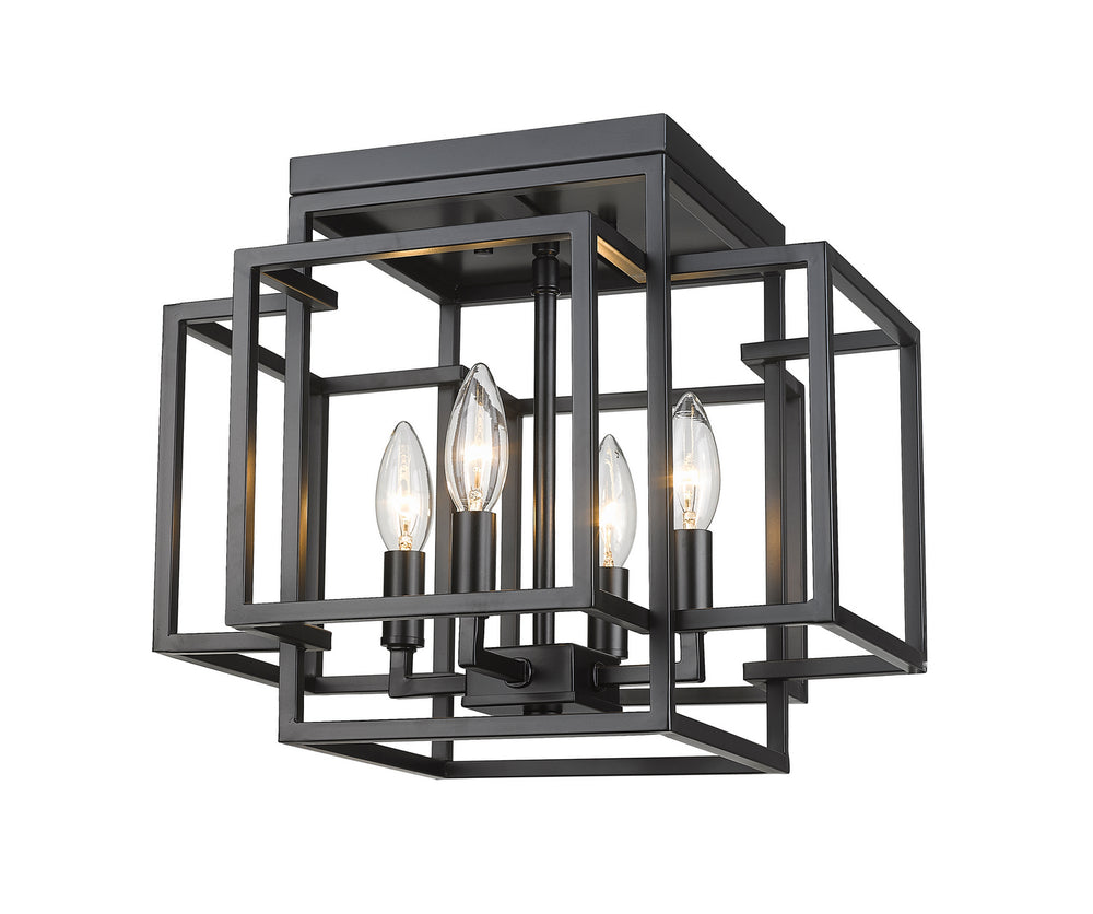 Z-Lite Canada - Four Light Flush Mount - Titania - Matte Black- Union Lighting Luminaires Decor