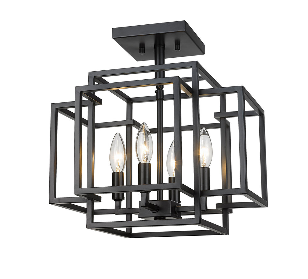 Z-Lite Canada - Four Light Semi Flush Mount - Titania - Matte Black- Union Lighting Luminaires Decor