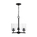 Generation Lighting Canada - Three Light Chandelier - Oslo - Midnight Black- Union Lighting Luminaires Decor