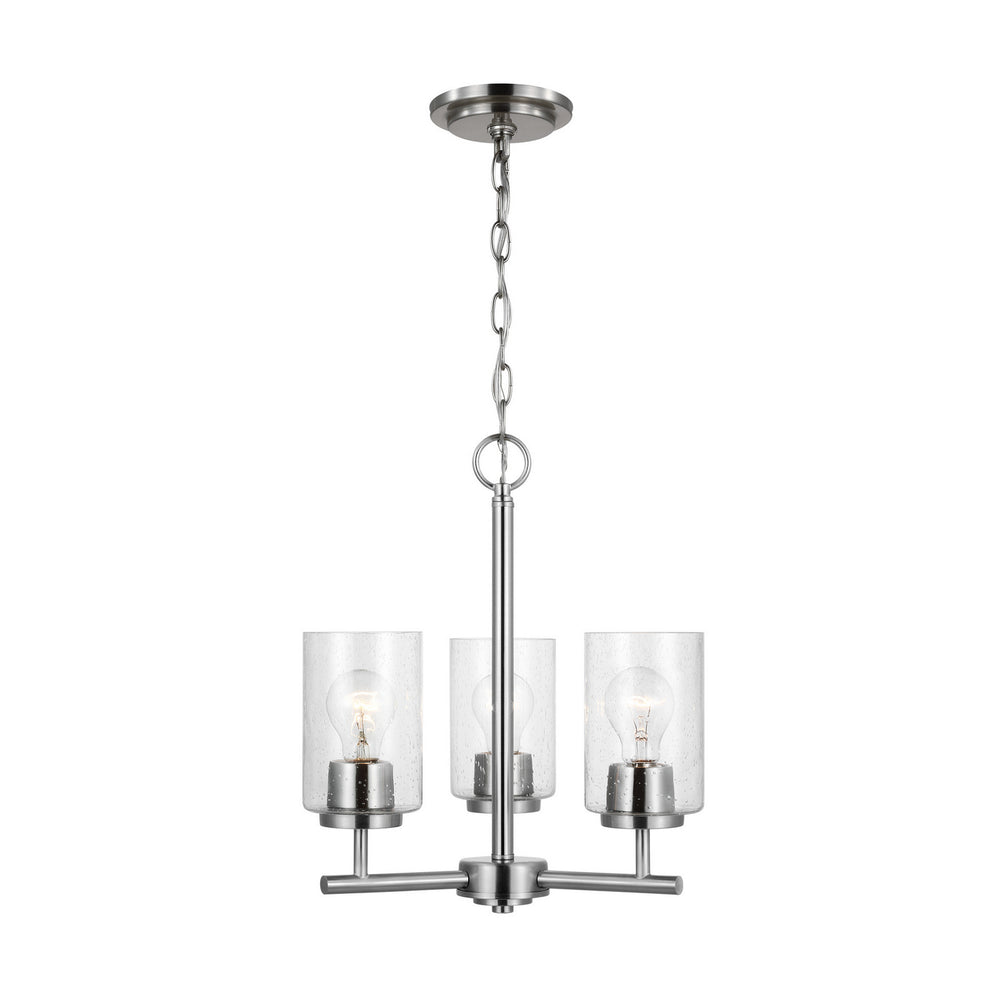 Generation Lighting Canada - Three Light Chandelier - Oslo - Brushed Nickel- Union Lighting Luminaires Decor