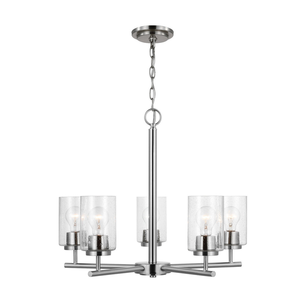 Generation Lighting Canada - Five Light Chandelier - Oslo - Brushed Nickel- Union Lighting Luminaires Decor