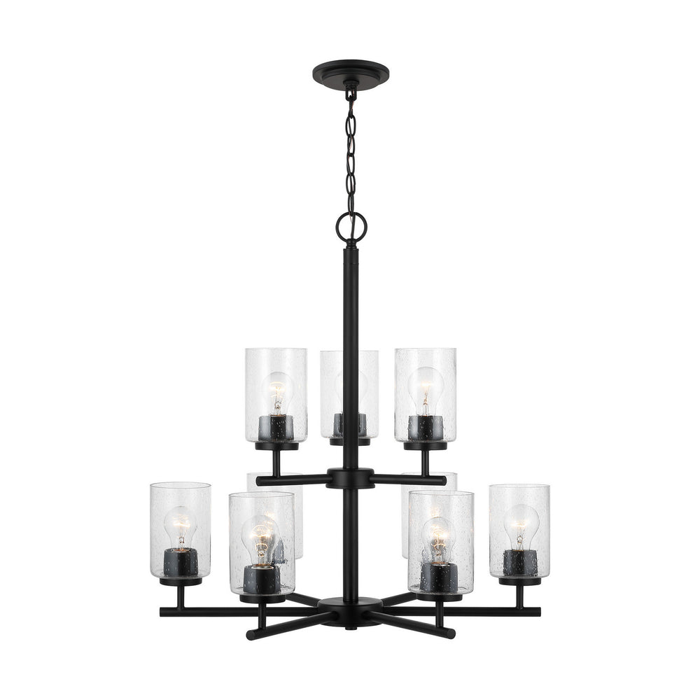 Generation Lighting Canada - Nine Light Chandelier - Oslo - Midnight Black- Union Lighting Luminaires Decor