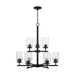 Generation Lighting Canada - Nine Light Chandelier - Oslo - Midnight Black- Union Lighting Luminaires Decor