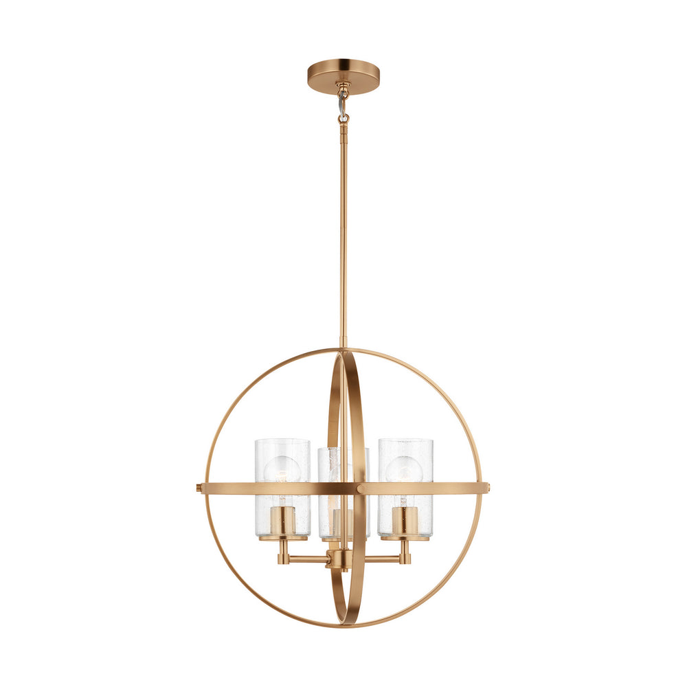 Generation Lighting Canada - Three Light Chandelier - Alturas - Satin Brass- Union Lighting Luminaires Decor