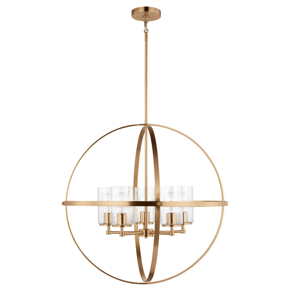 Generation Lighting Canada - Five Light Chandelier - Alturas - Satin Brass- Union Lighting Luminaires Decor