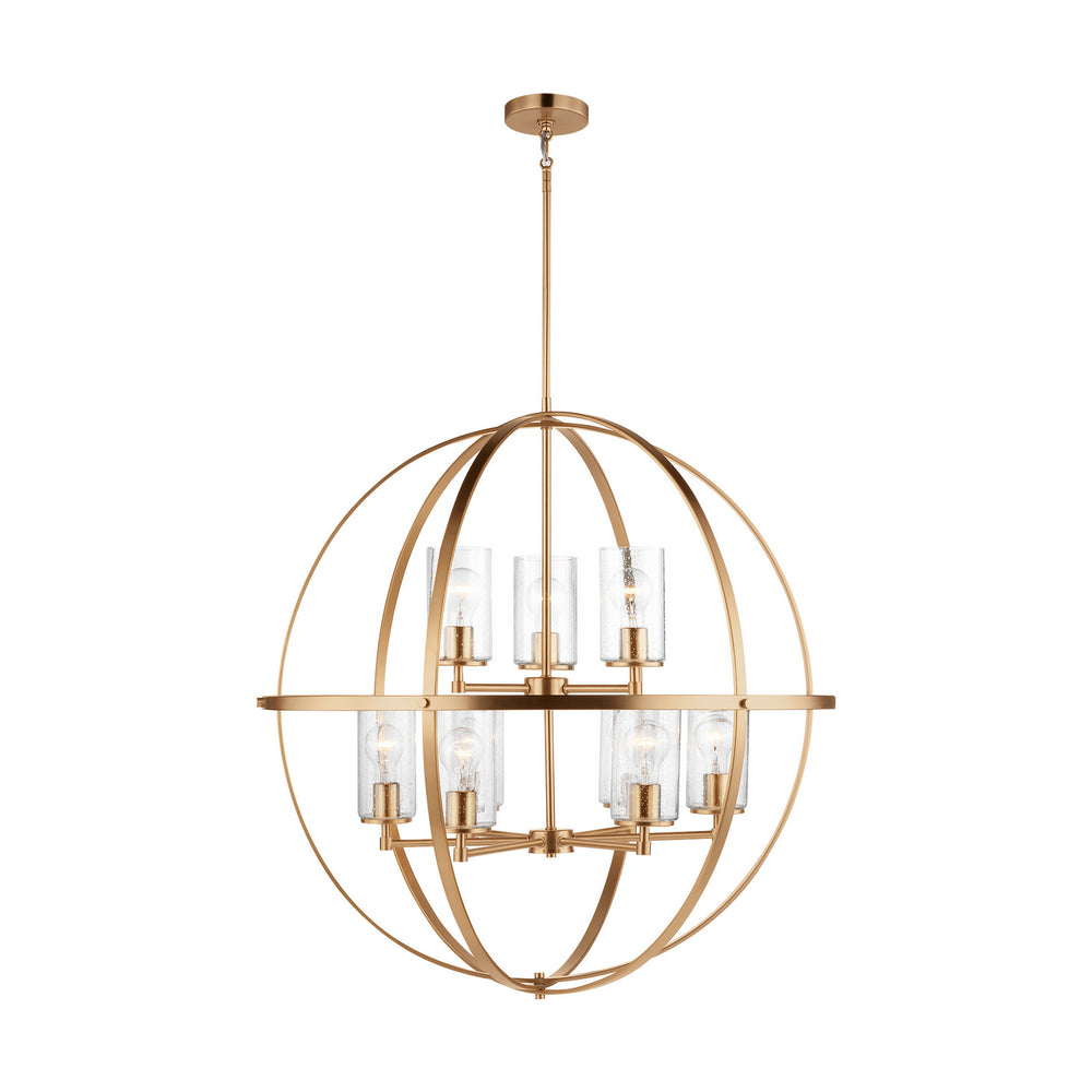 Generation Lighting Canada - Nine Light Chandelier - Alturas - Satin Brass- Union Lighting Luminaires Decor