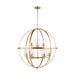 Generation Lighting Canada - Nine Light Chandelier - Alturas - Satin Brass- Union Lighting Luminaires Decor