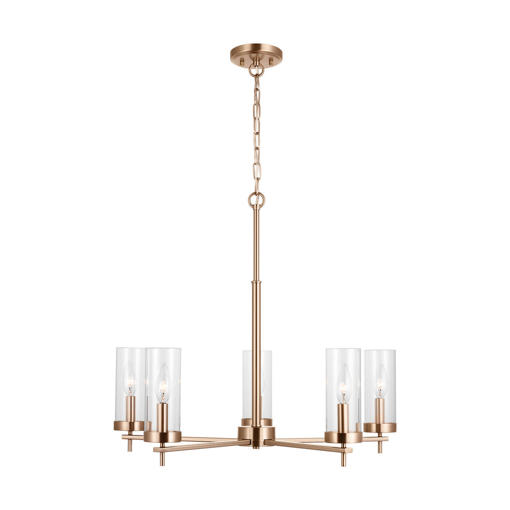 Visual Comfort Studio Canada - Five Light Chandelier - Zire - Satin Brass- Union Lighting Luminaires Decor