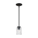 Generation Lighting Canada - One Light Mini-Pendant - Oslo - Midnight Black- Union Lighting Luminaires Decor
