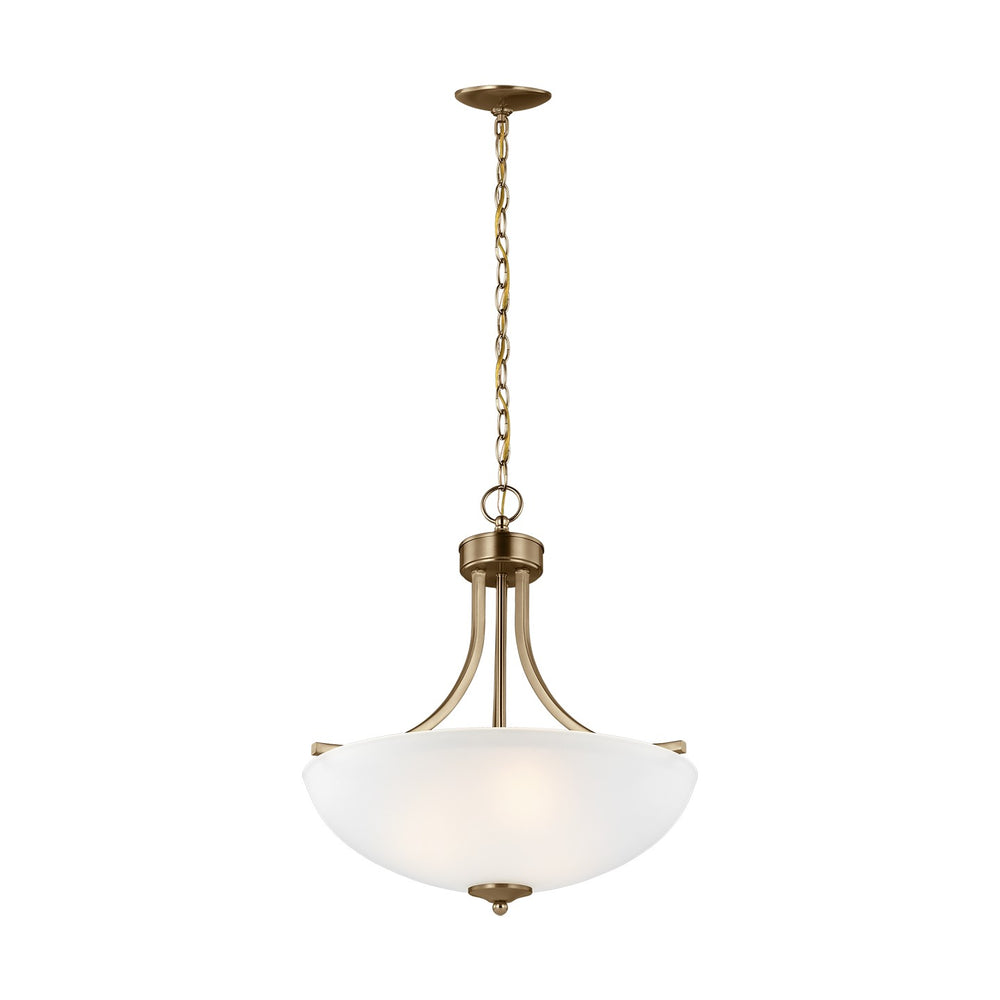 Generation Lighting Canada - Three Light Pendant - Geary - Satin Brass- Union Lighting Luminaires Decor