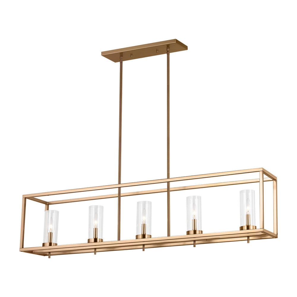Visual Comfort Studio Canada - Five Light Island Pendant - Zire - Satin Brass- Union Lighting Luminaires Decor