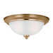 Generation Lighting Canada - Two Light Flush Mount - Geary - Satin Brass- Union Lighting Luminaires Decor