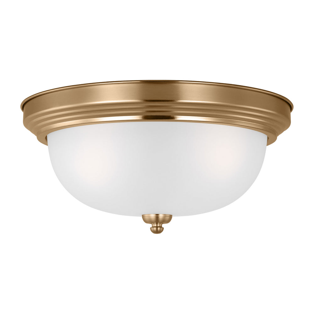 Generation Lighting Canada - Three Light Flush Mount - Geary - Satin Brass- Union Lighting Luminaires Decor