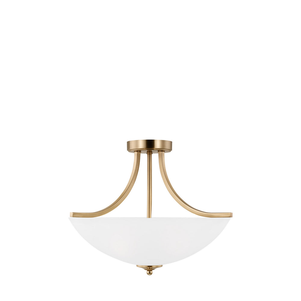 Generation Lighting Canada - Three Light Semi-Flush Convertible Pendant - Geary - Satin Brass- Union Lighting Luminaires Decor