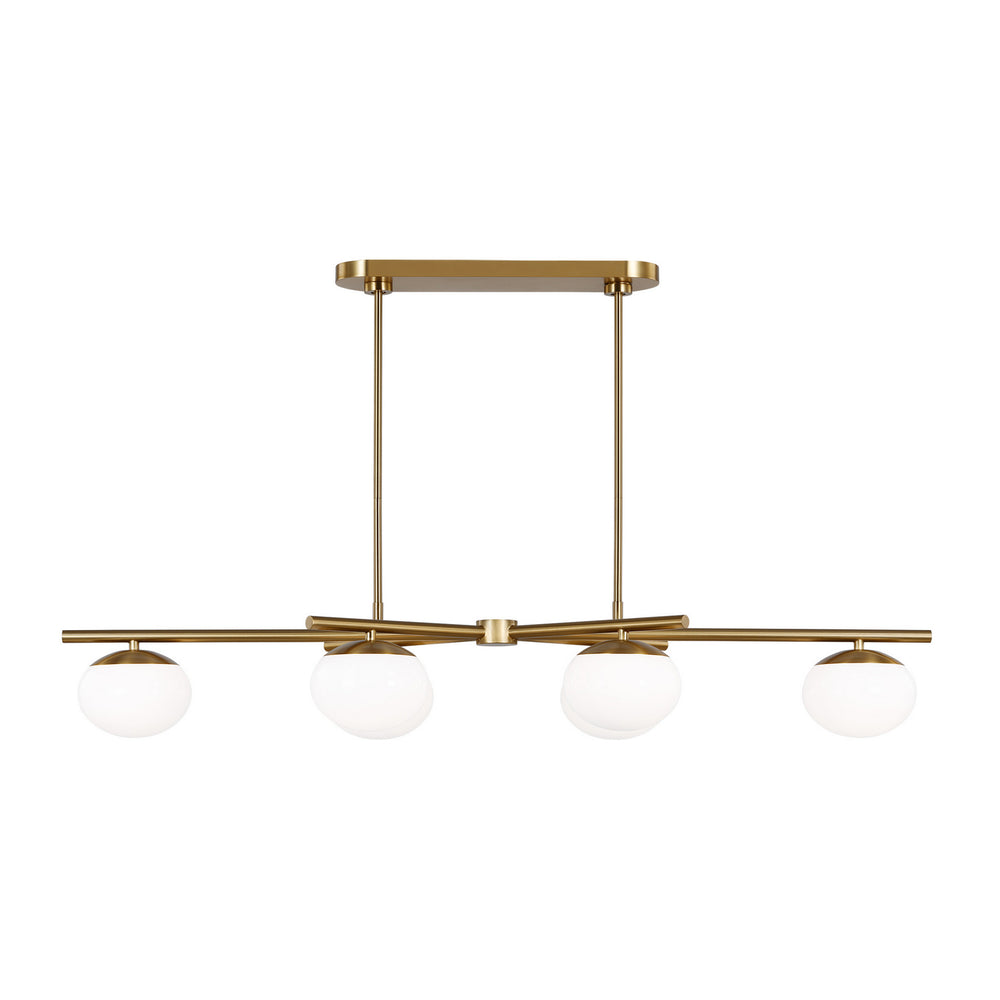 Visual Comfort Studio Canada - Six Light Linear Chandelier - Lune - Burnished Brass- Union Lighting Luminaires Decor