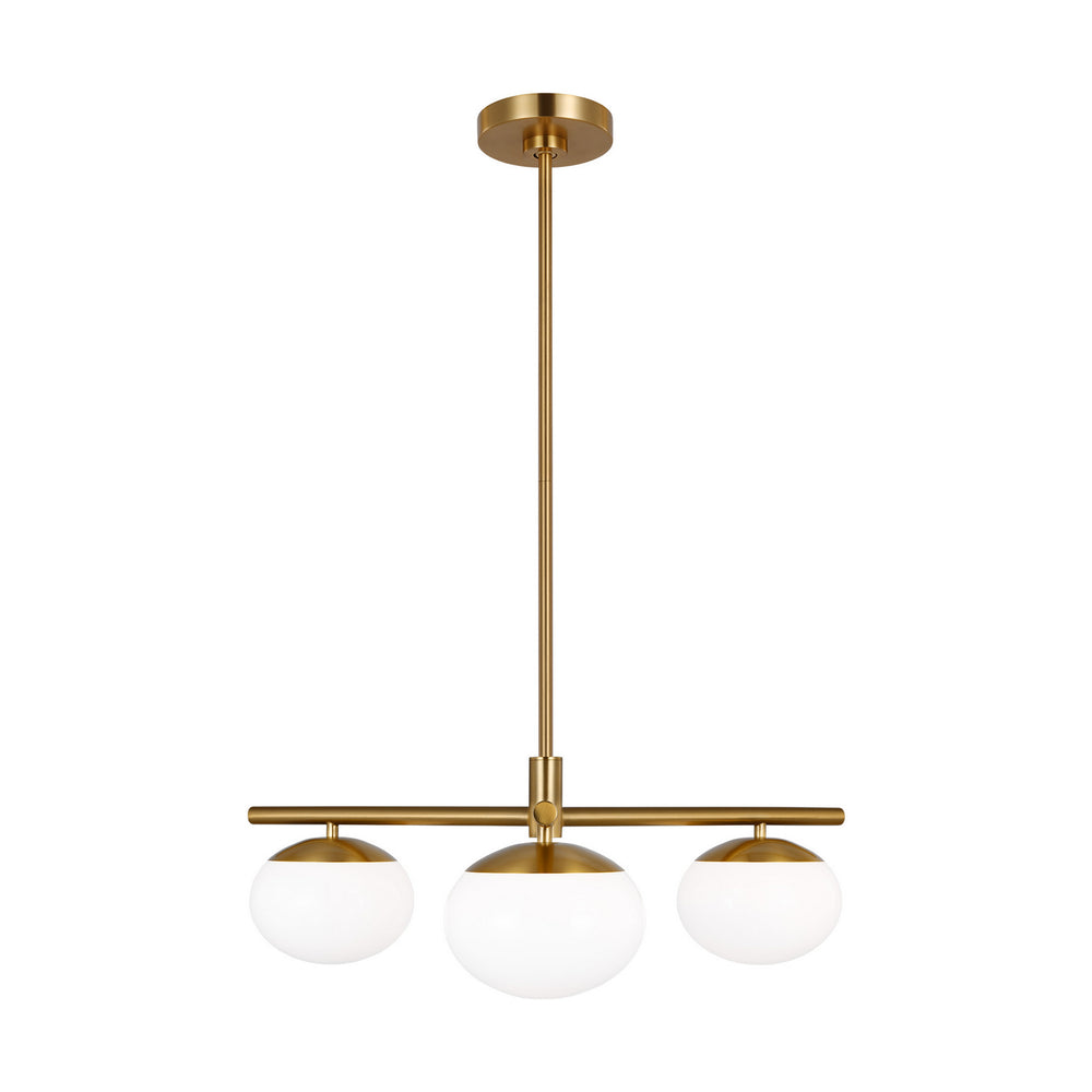 Visual Comfort Studio Canada - Three Light Semi Flush Mount - Lune - Burnished Brass- Union Lighting Luminaires Decor