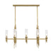Alora Canada - Eight Light Pendant - Torres - Ribbed Glass/Vintage Brass- Union Lighting Luminaires Decor