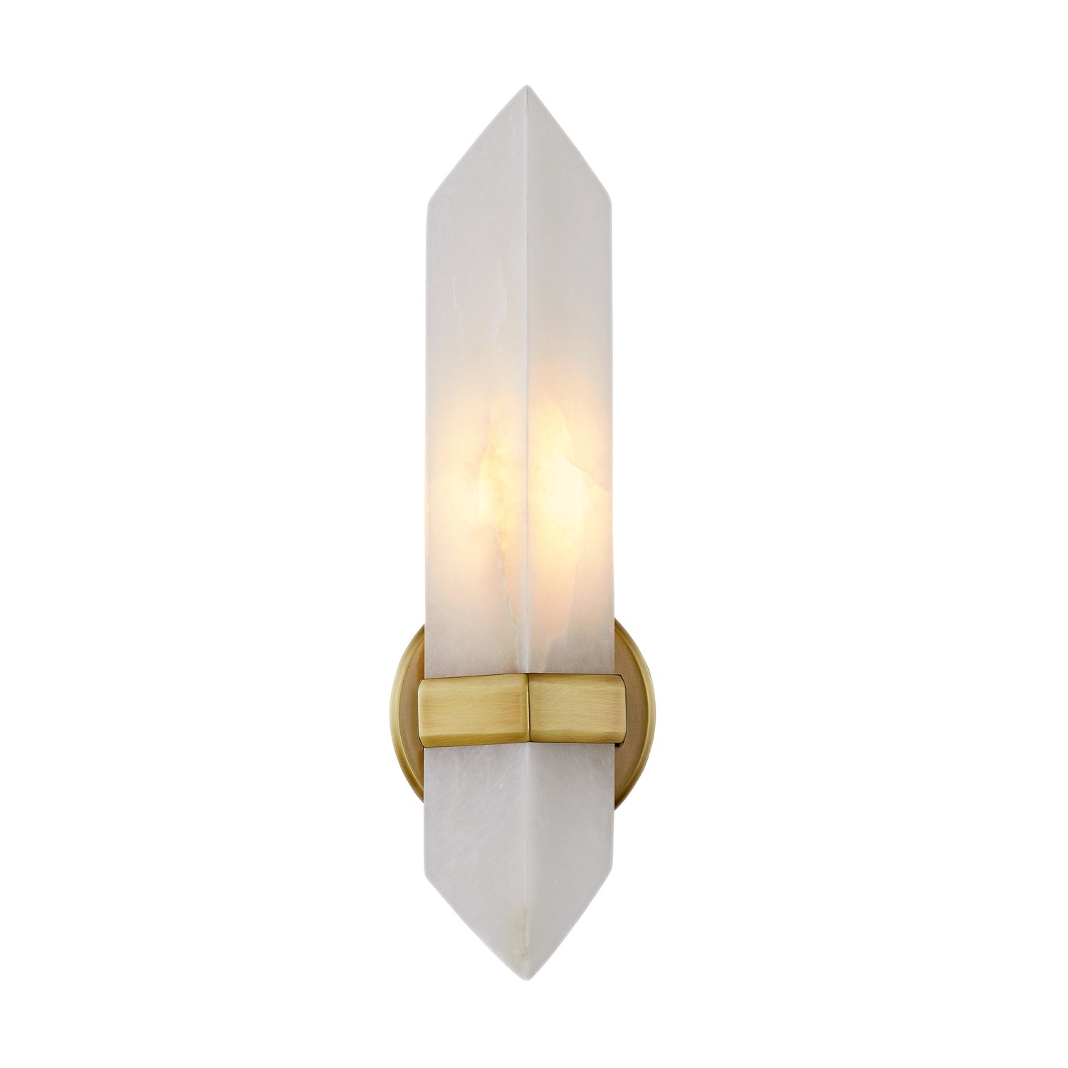 Alora Canada - One Light Vanity - Valencia - Vintage Brass/Alabaster- Union Lighting Luminaires Decor