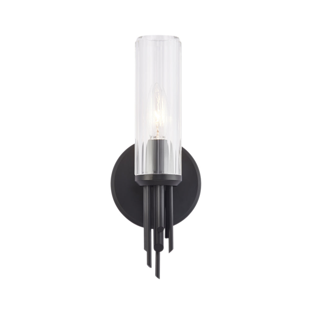 Alora Canada - One Light Vanity - Torres - Clear Ribbed Glass/Matte Black- Union Lighting Luminaires Decor