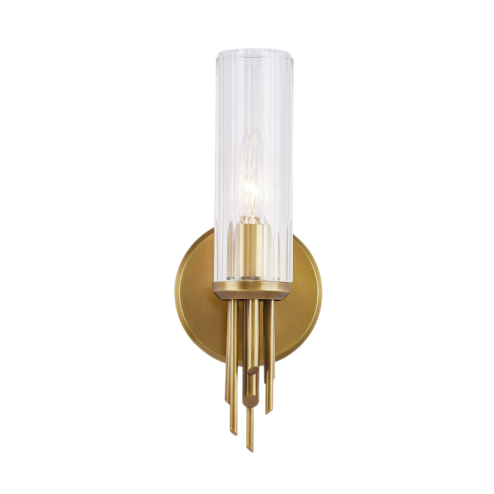 Alora Canada - One Light Vanity - Torres - Ribbed Glass/Vintage Brass- Union Lighting Luminaires Decor
