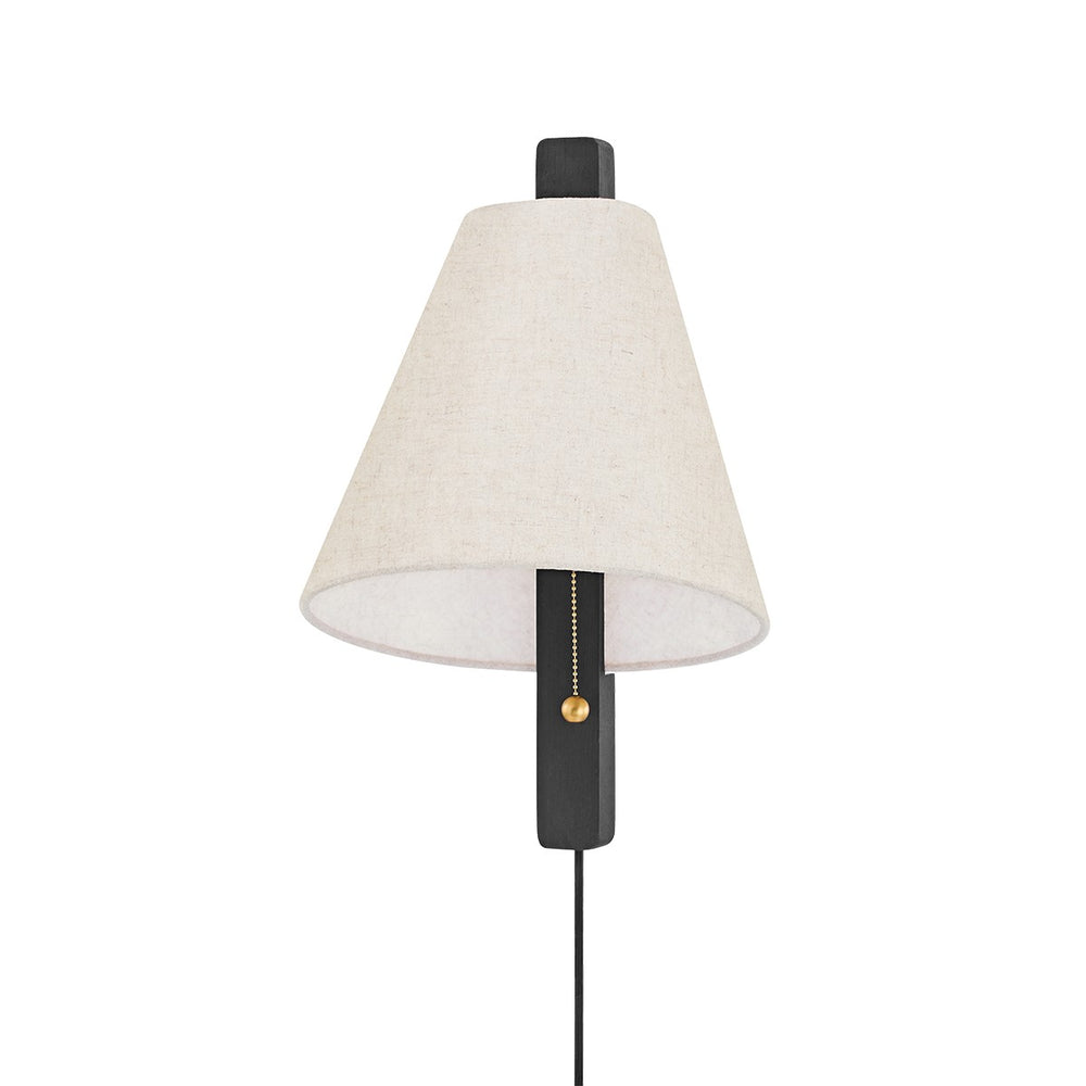 Mitzi Canada - One Light Wall Sconce - Ellen - Aged Brass/Wood Charred Ash- Union Lighting Luminaires Decor