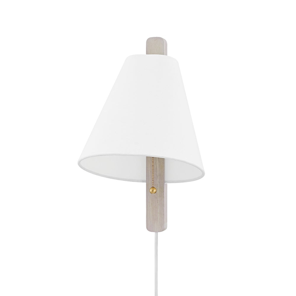 Mitzi Canada - One Light Wall Sconce - Ellen - Aged Brass/Wood Whitewash Ash- Union Lighting Luminaires Decor
