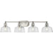 Progress Canada - Four Light Bath - Singleton - Brushed Nickel- Union Lighting Luminaires Decor