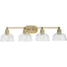 Progress Canada - Four Light Bath - Singleton - Vintage Brass- Union Lighting Luminaires Decor