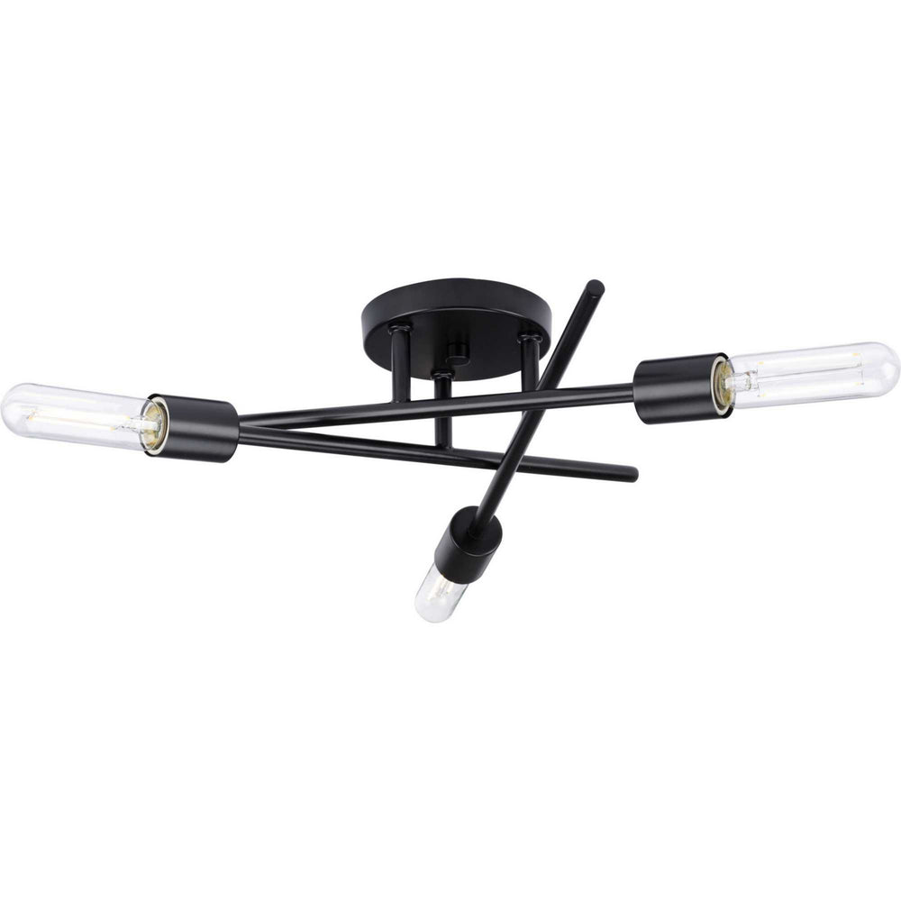 Progress Canada - Three Light Semi Flush Mount - Astra - Matte Black- Union Lighting Luminaires Decor