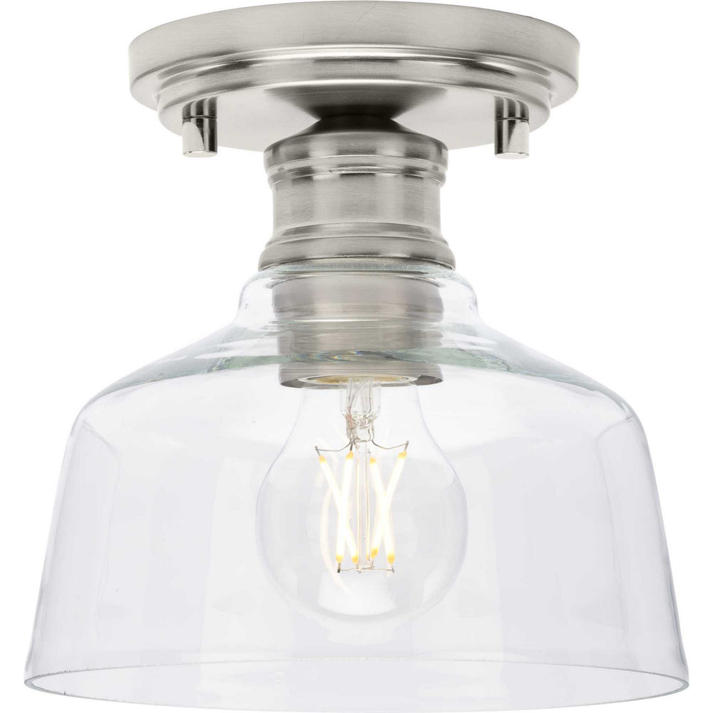 Progress Canada - One Light Semi Flush Mount - Singleton - Brushed Nickel- Union Lighting Luminaires Decor