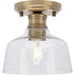 Progress Canada - One Light Semi Flush Mount - Singleton - Vintage Brass- Union Lighting Luminaires Decor