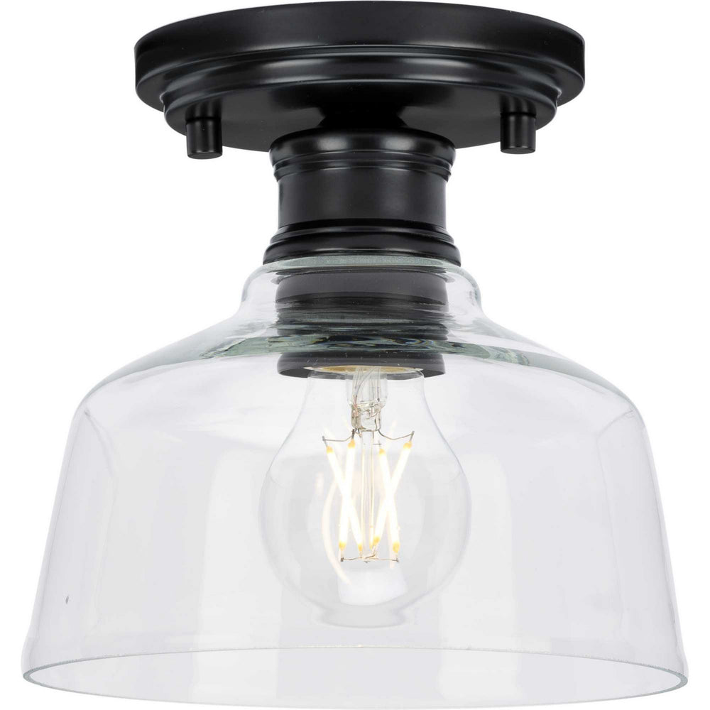 Progress Canada - One Light Semi Flush Mount - Singleton - Matte Black- Union Lighting Luminaires Decor