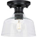 Progress Canada - One Light Semi Flush Mount - Singleton - Matte Black- Union Lighting Luminaires Decor