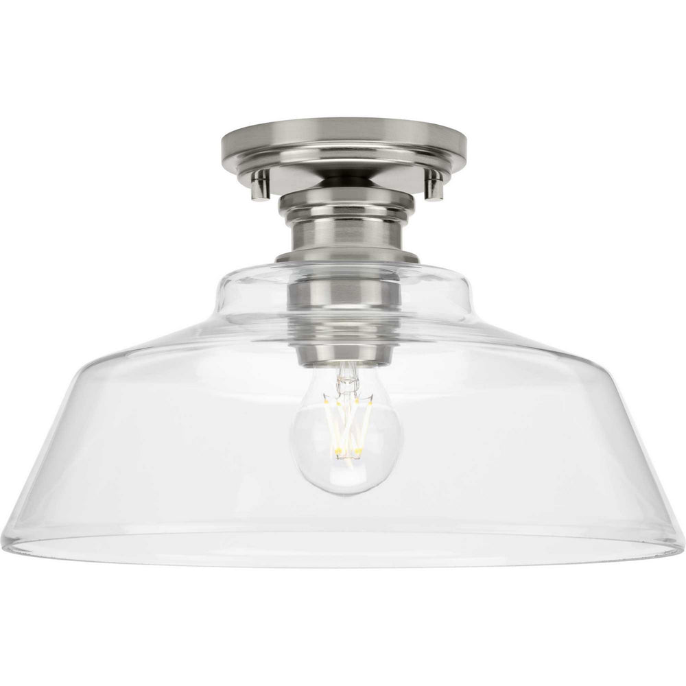 Progress Canada - One Light Semi Flush Mount - Singleton - Brushed Nickel- Union Lighting Luminaires Decor