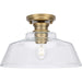 Progress Canada - One Light Semi Flush Mount - Singleton - Vintage Brass- Union Lighting Luminaires Decor