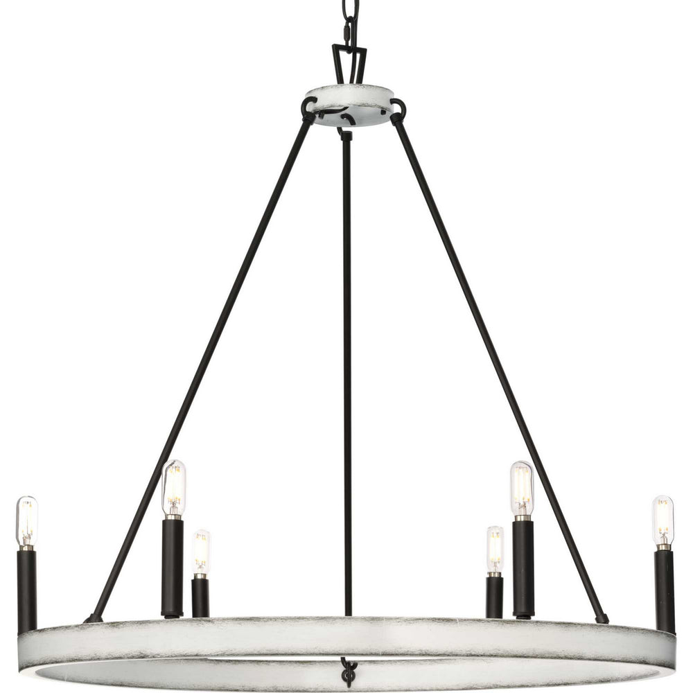 Progress Canada - Six Light Chandelier - Galloway - Matte Black- Union Lighting Luminaires Decor