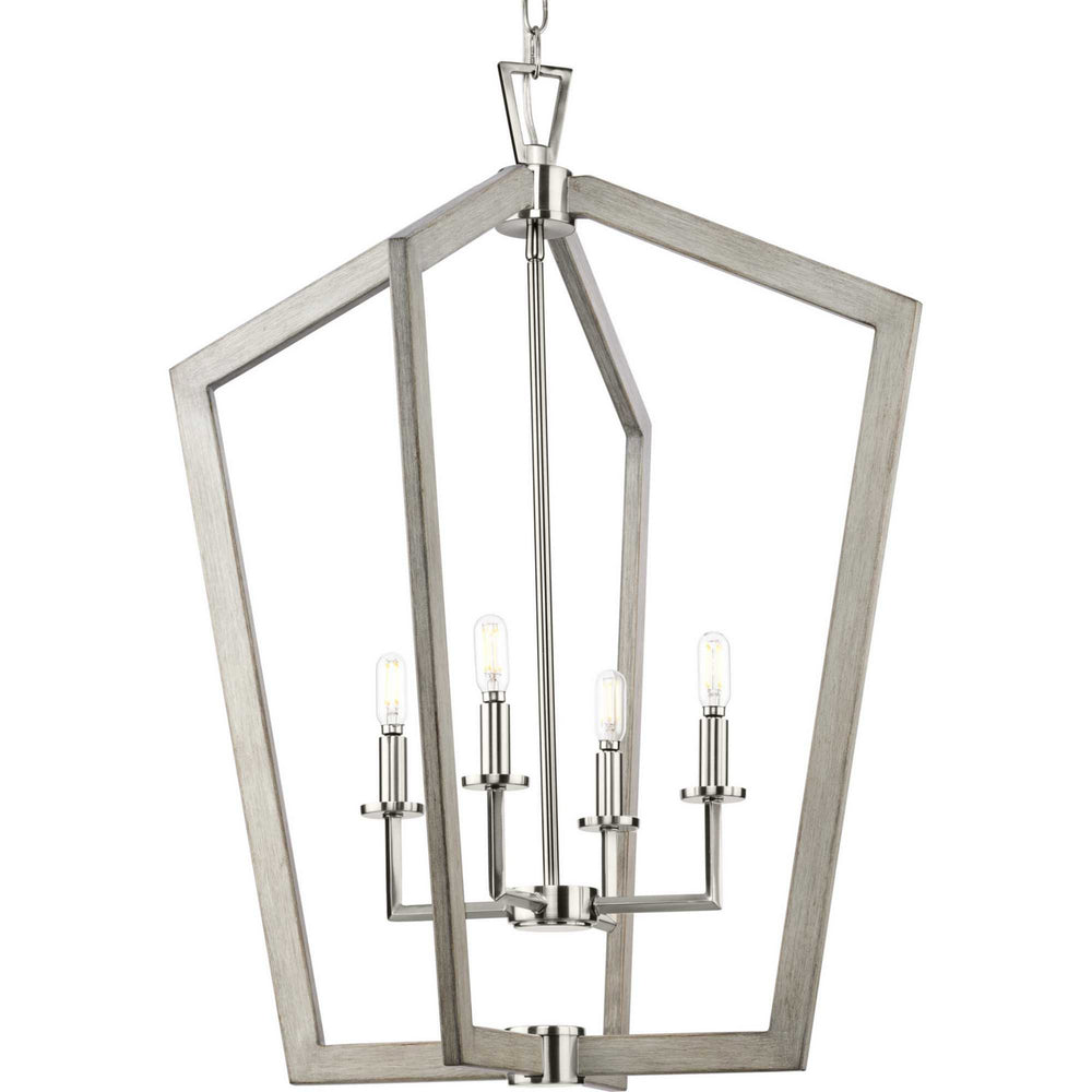 Progress Canada - Four Light Foyer Pendant - Galloway - Brushed Nickel- Union Lighting Luminaires Decor