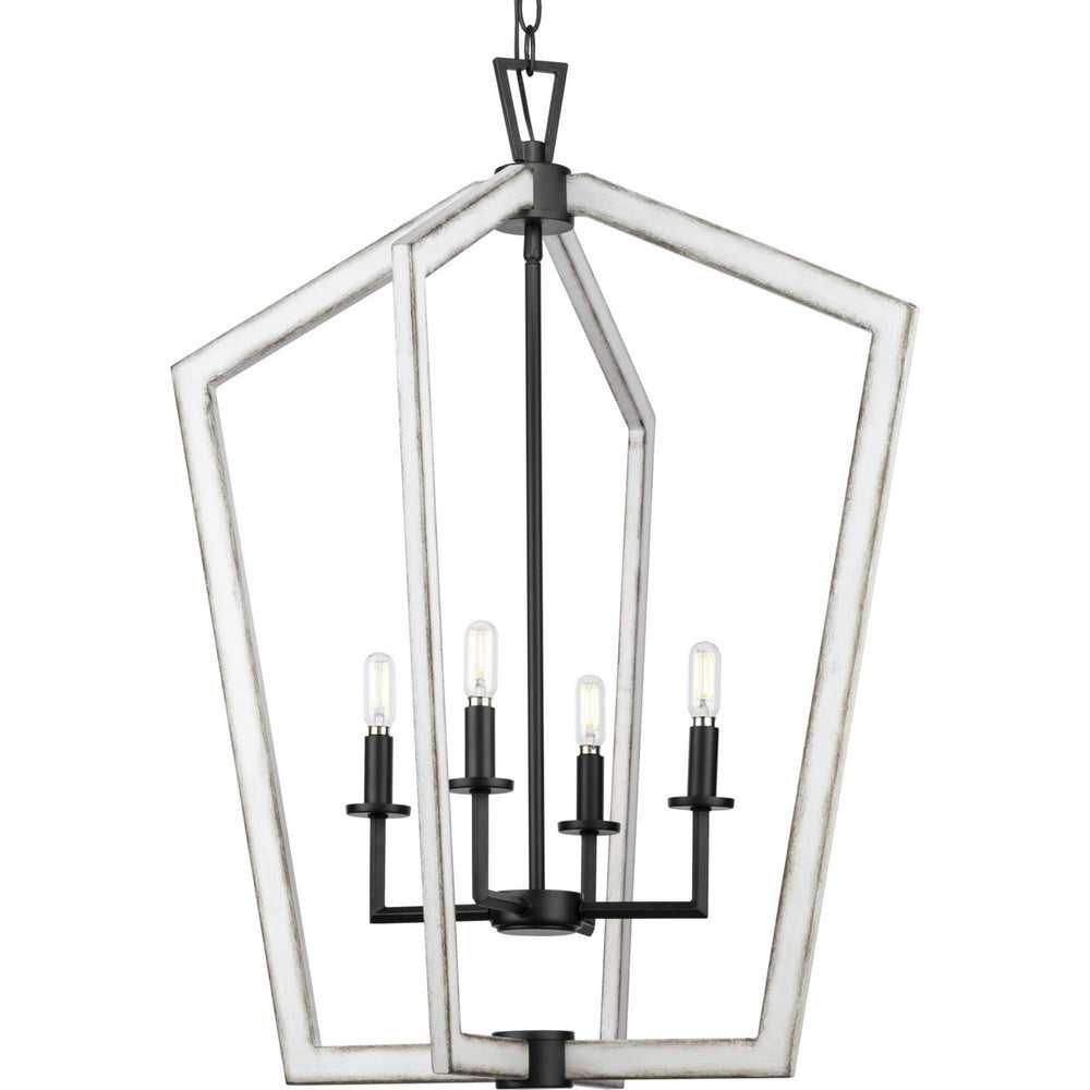 Progress Canada - Four Light Foyer Pendant - Galloway - Matte Black- Union Lighting Luminaires Decor