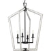 Progress Canada - Four Light Foyer Pendant - Galloway - Matte Black- Union Lighting Luminaires Decor