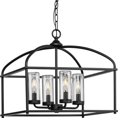 Progress Canada - Four Light Outdoor Chandelier - Swansea - Matte Black- Union Lighting Luminaires Decor