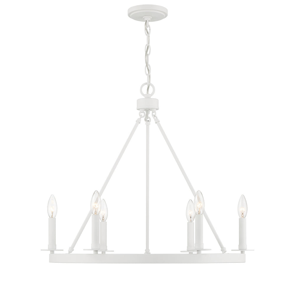 Meridian - Six Light Chandelier - Bisque White- Union Lighting Luminaires Decor