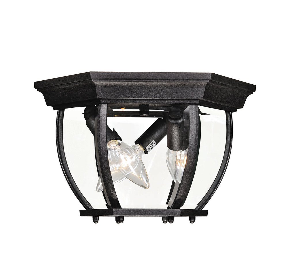 Meridian - Three Light Outdoor Flush Mount - Black- Union Lighting Luminaires Decor