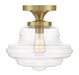 Meridian - One Light Semi-Flush Mount - Natural Brass- Union Lighting Luminaires Decor